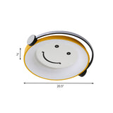 Cartoon Kid Flush Light Led Ceiling Lamp In Yellow - Acrylic Music-Themed For Childs Bedroom