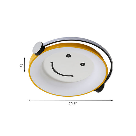 Cartoon Kid Flush Light Led Ceiling Lamp In Yellow - Acrylic Music-Themed For Childs Bedroom
