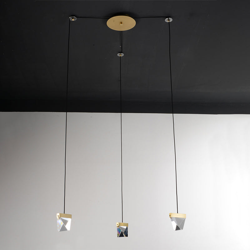 Brass Multi-Ceiling Light Kit With Beveled Crystal And Led