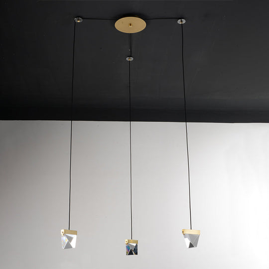 Brass Multi-Ceiling Light Kit With Beveled Crystal And Led