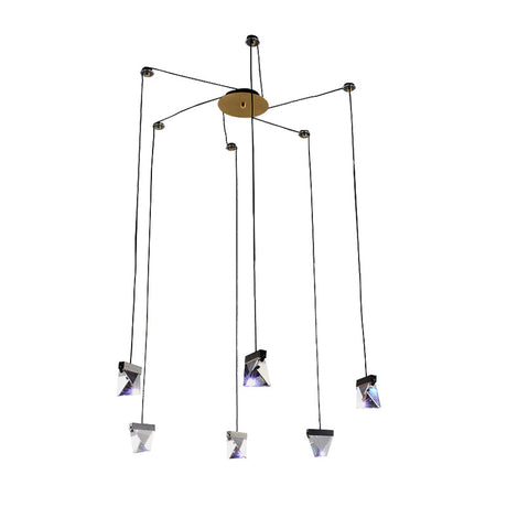 Gorgeous 3/6-Light Gem Multi Ceiling Pendant Lamp Kit With Led Beveled Crystal And Simple Brass
