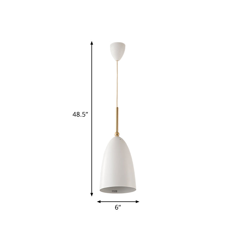 Modern White Bedroom Pendant Light With Iron Shade
