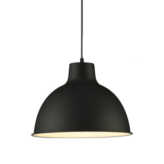 Modern Loft Style Dome Ceiling Light - 12’/14’ Dia Adjustable Cord Black/White