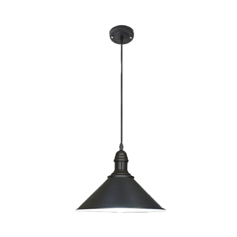 Farmhouse Style Metal Ceiling Pendant Black/White Finish Indoor Hanging Light Fixture