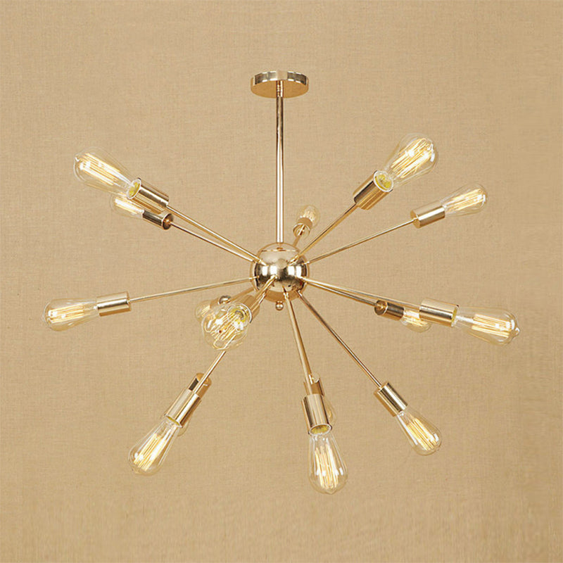 Retro Copper/Chrome Chandelier - Stylish 9/12 Lights Pendant Light For Over Table