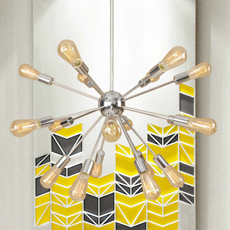 Farmhouse 18/21-Light Iron Chandelier: Copper/Gold Sputnik Ceiling Fixture For Dining Room