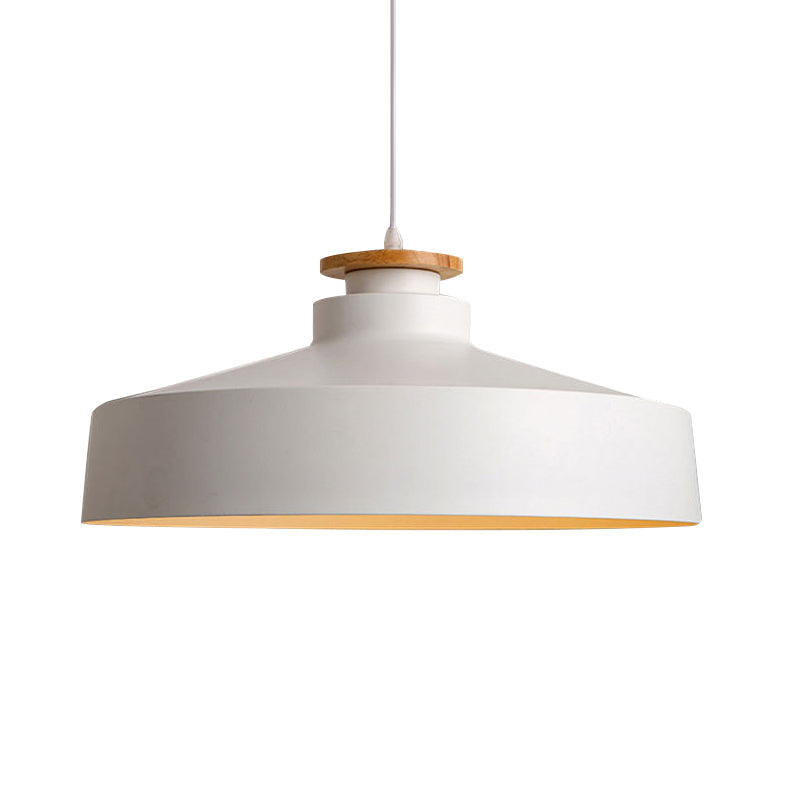 Modern Black/White Metal Pendant Light With Adjustable Cord - Barn/Cylinder/Tapered Design