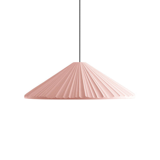 1-Head Nordic Style Pendant Light: 12.5/16.5 W Ribbed Design Blue/Pink/White Resin Bedroom Hanging