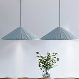 1-Head Nordic Style Pendant Light: 12.5/16.5 W Ribbed Design Blue/Pink/White Resin Bedroom Hanging