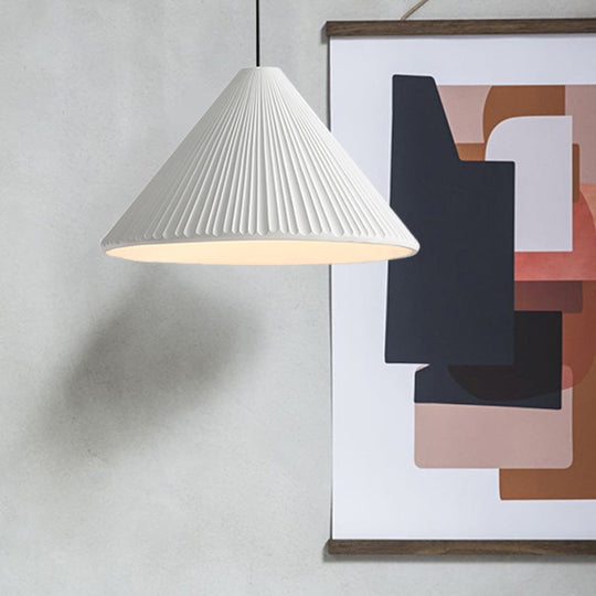 1-Head Nordic Style Pendant Light: 12.5/16.5 W Ribbed Design Blue/Pink/White Resin Bedroom Hanging