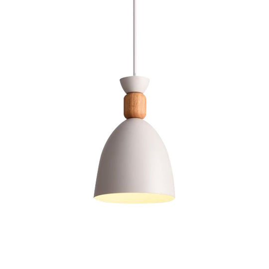 Grey/White/Green Macaron Style Dome Pendant Light With Adjustable Cord - Perfect For Over Table