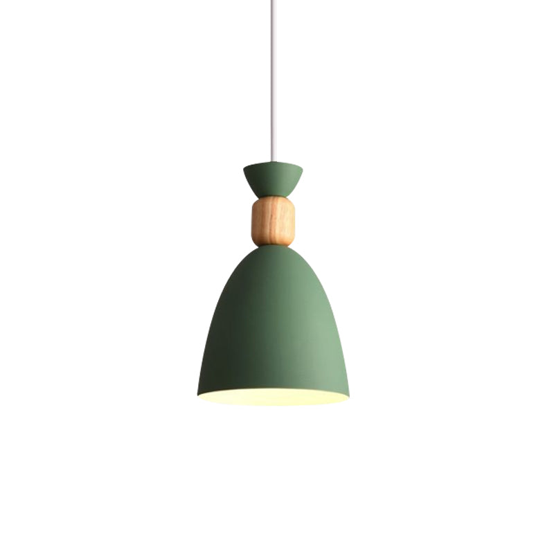Grey/White/Green Macaron Style Dome Pendant Light With Adjustable Cord - Perfect For Over Table