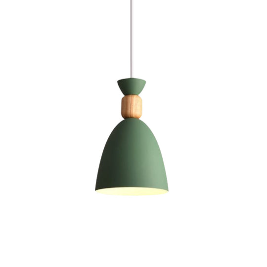 Grey/White/Green Macaron Style Dome Pendant Light With Adjustable Cord - Perfect For Over Table