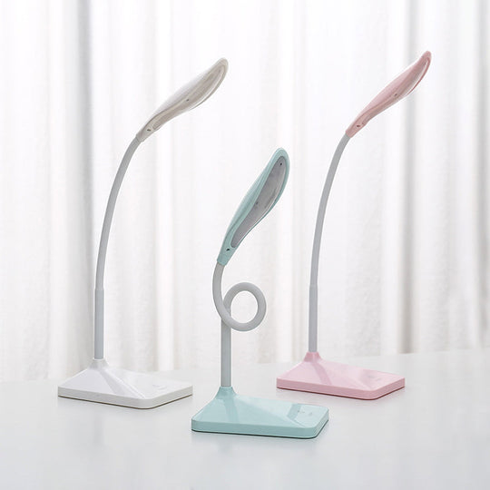 Modern Touch Control Led Desk Lamp - Rechargeable Reading Light In Blue/Pink/White