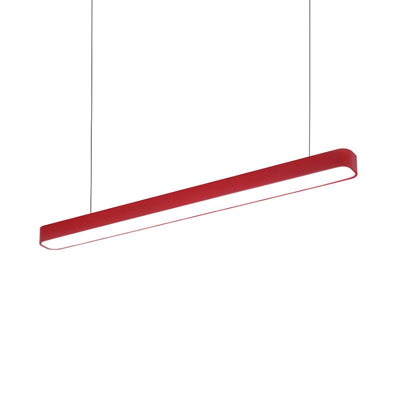 Modern Metal Led Hanging Lamp – Tubular Pendant Light For Dining Room Available In Red/Blue/Yellow