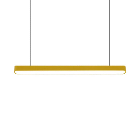 Modern Metal Led Hanging Lamp – Tubular Pendant Light For Dining Room Available In Red/Blue/Yellow