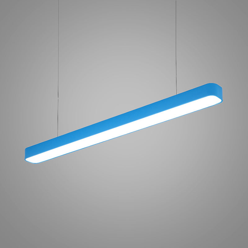 Modern Metal Led Hanging Lamp – Tubular Pendant Light For Dining Room Available In Red/Blue/Yellow