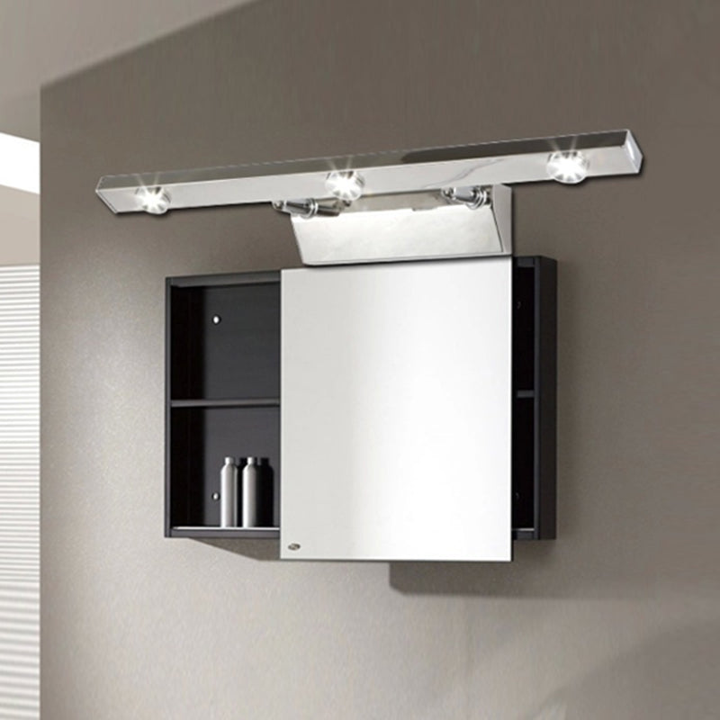 Led Bathroom Vanity Lamp With Stainless Steel Shade - Chrome Wall Light Fixture Warm/White