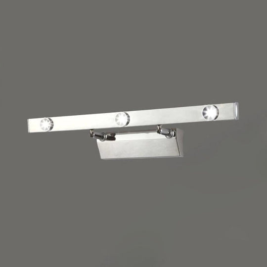 Led Bathroom Vanity Lamp With Stainless Steel Shade - Chrome Wall Light Fixture Warm/White