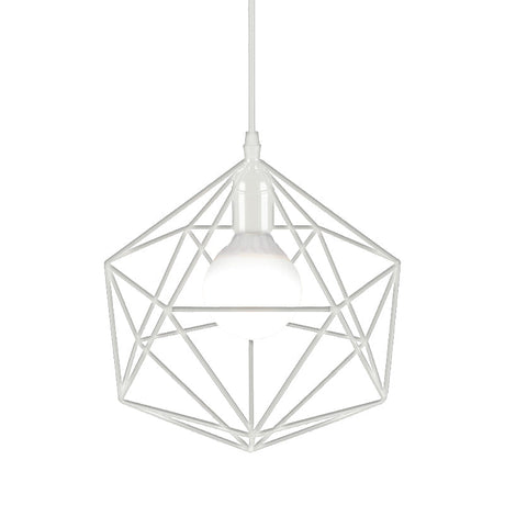 Industrial Geometric Metal Pendant Light - 1 Black/White 7/8.5/11 W For Living Room