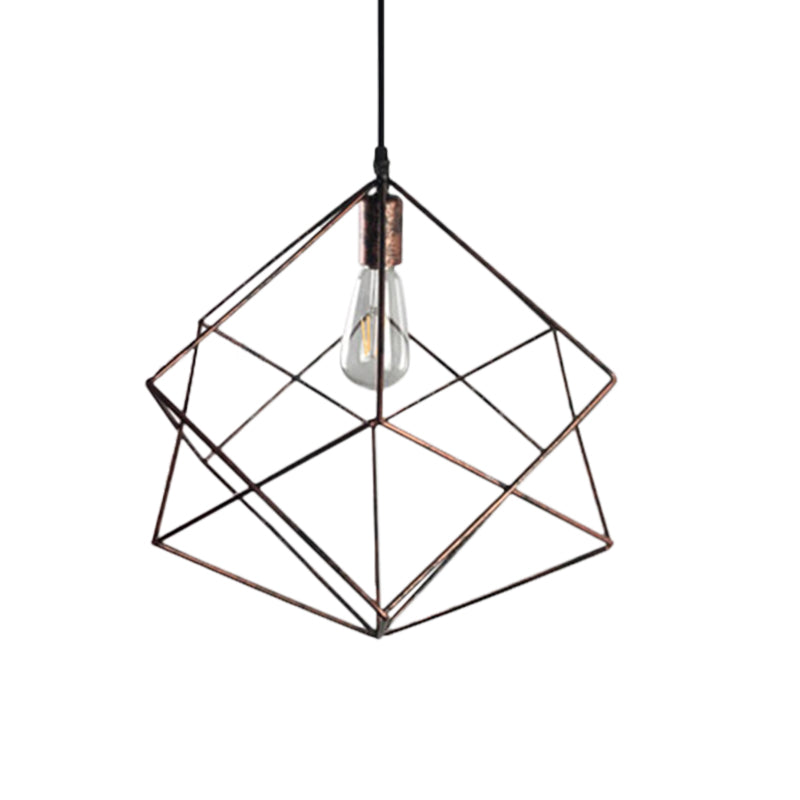 Metallic Industrial Pendant Lamp - Rust/Aged Silver 1 Head Perfect For Restaurants