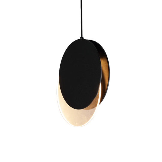 Rotatable Led Pendant Hanging Lamp With Acrylic Shade In Warm/White Light 7’/11’W - Black/White