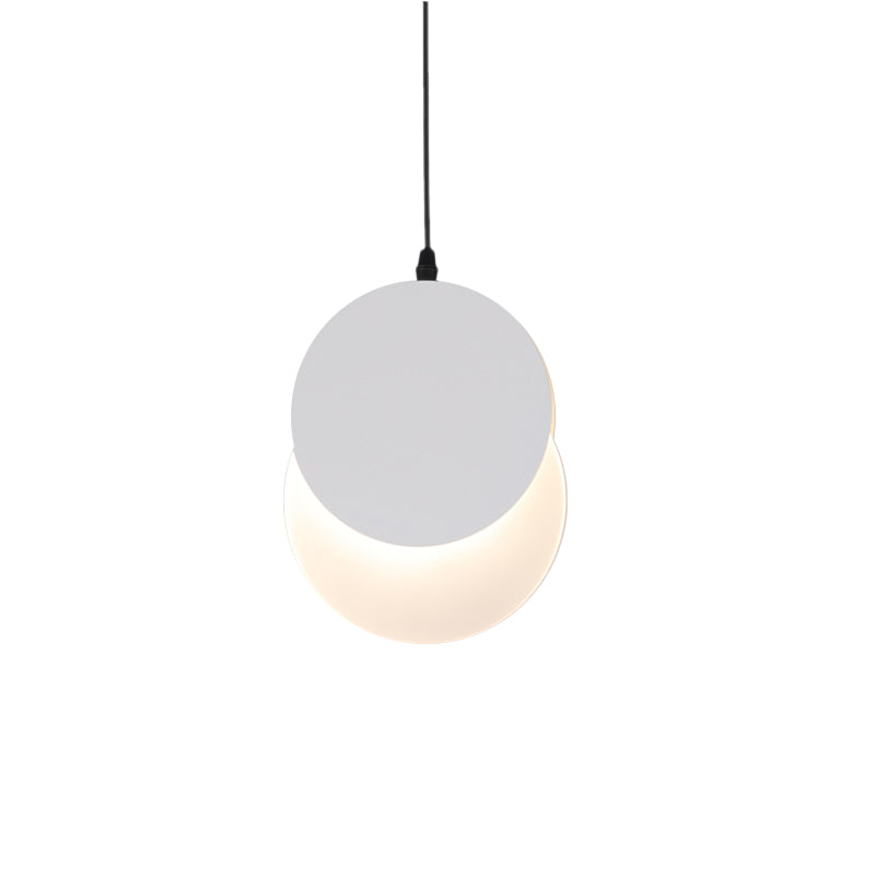 Rotatable Led Pendant Hanging Lamp With Acrylic Shade In Warm/White Light 7’/11’W - Black/White