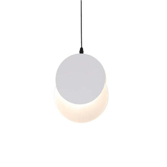 Rotatable Led Pendant Hanging Lamp With Acrylic Shade In Warm/White Light 7’/11’W - Black/White