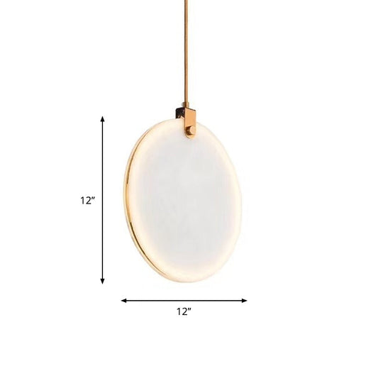 Round Glass Pendant Lamp With Modern Led Lighting In White Or Warm Light - Available 3 Sizes