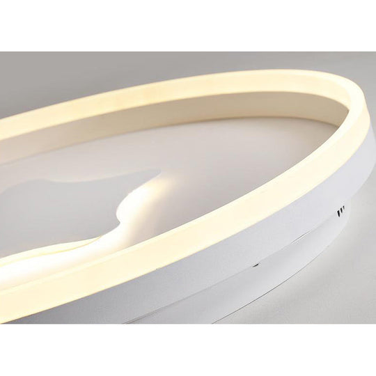 Gold Star Led Flush Mount Ceiling Light For Study Room With Acrylic Ring Accent