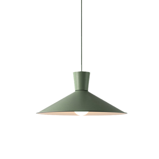Nordic 1-Light Cone Pendant With Pink/Blue/Grey Down Lighting - Stylish Metal Hanging Light