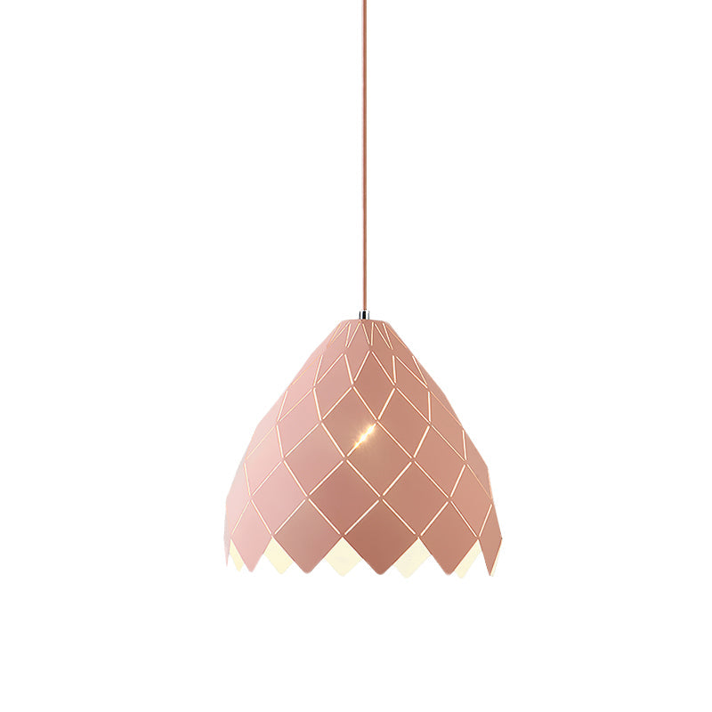Nordic Metal Geometric Splicing Pendant Light - 1 Pink Yellow Green Hanging Fixture