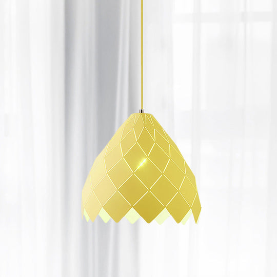 Nordic Metal Geometric Splicing Pendant Light - 1 Pink Yellow Green Hanging Fixture