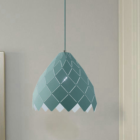 Modern Geometric Splicing Pendant Light - Nordic Metal 1-Light Pink/Yellow/Green Hanging Fixture