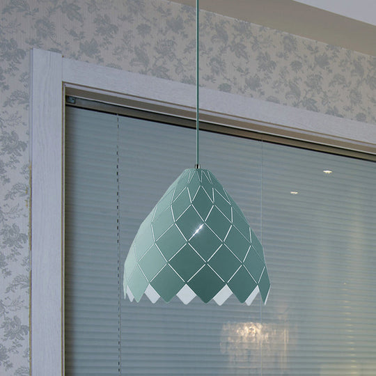 Modern Geometric Splicing Pendant Light - Nordic Metal 1-Light Pink/Yellow/Green Hanging Fixture