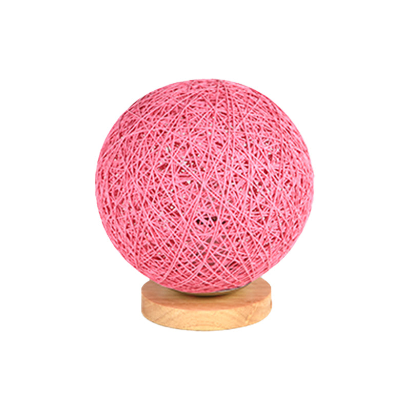 Modernist Rattan Ceiling Mount Light: Blue/Flaxen Globe Shade 6’/8’ Wide 1 Bulb Flush Lighting