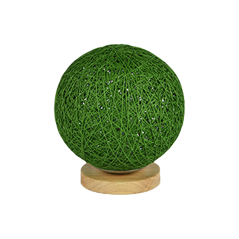 Modernist Rattan Ceiling Mount Light: Blue/Flaxen Globe Shade 6’/8’ Wide 1 Bulb Flush Lighting