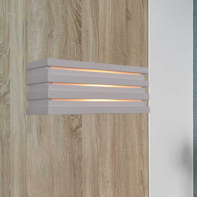 Nordic Style White Wall Lamp With Louvered Design