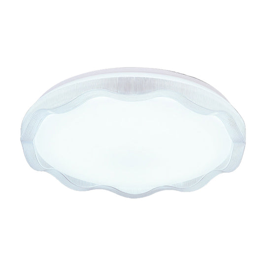 16’/19.5’ Simple Style Scalloped Ceiling Lamp With Acrylic Diffuser - White/Blue/Gold Flush