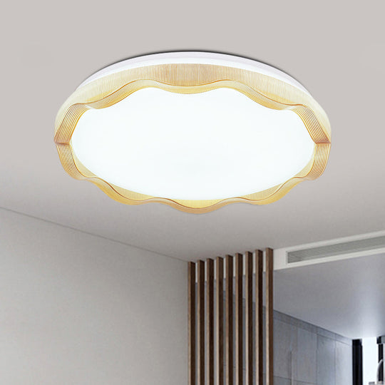 16’/19.5’ Simple Style Scalloped Ceiling Lamp With Acrylic Diffuser - White/Blue/Gold Flush