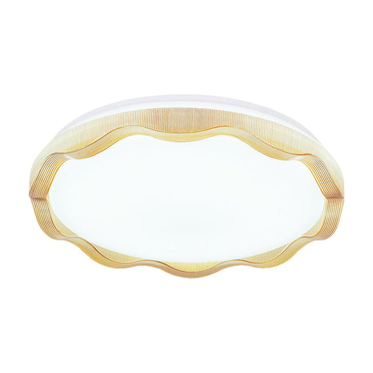 16’/19.5’ Simple Style Scalloped Ceiling Lamp With Acrylic Diffuser - White/Blue/Gold Flush