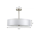 Contemporary Fabric White Led Hanging Pendant Lamp - 16/19.5/23.5 Diameter