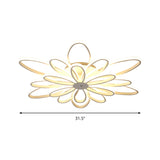 Modern Chrysanths Ceiling Led Light Fixture For Living Room In Warm Or White Sizes 23.5-41