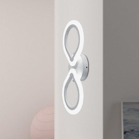 Modern Waterdrop Acrylic Wall Sconce Light - Simple Design With White Led 1/2 Lights Elegant
