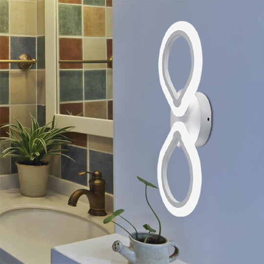 Modern Waterdrop Acrylic Wall Sconce Light - Simple Design With White Led 1/2 Lights Elegant