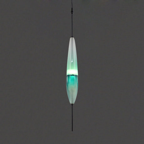 Modern Blue Teardrop Pendant Lamp With Glass Shade In White/Warm Light
