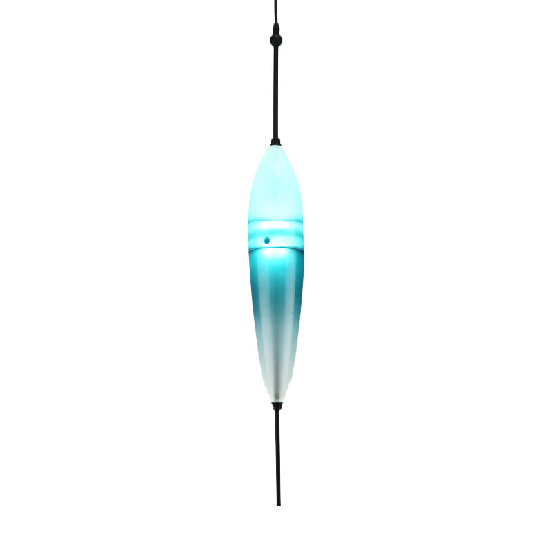 Modern Blue Teardrop Pendant Lamp With Glass Shade In White/Warm Light / White A