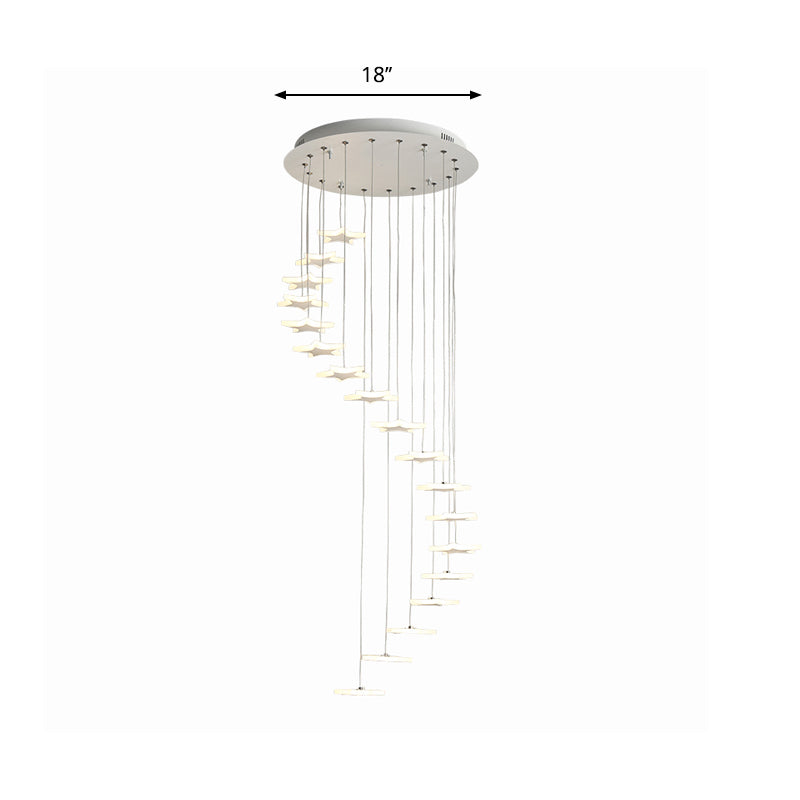Spiral Hanging Star Lights - Led Cluster Pendant In Warm/White Light