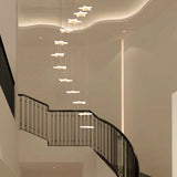Spiral Hanging Star Lights - Led Cluster Pendant In Warm/White Light