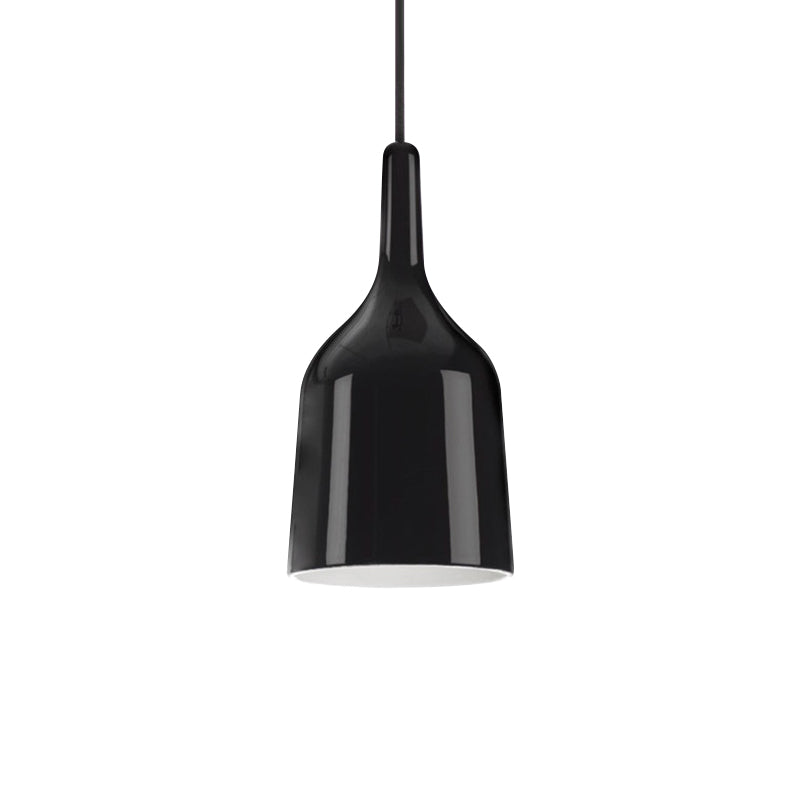 Modern Metal Bell Pendant Light - 6’/8’/10.5’ Wide 1 Black/White/Chrome Hanging Ceiling Lamp